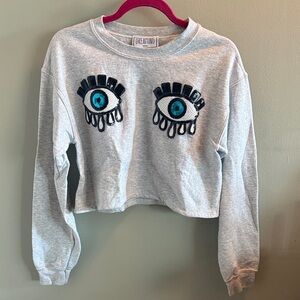 Gray Eye Design Sweater